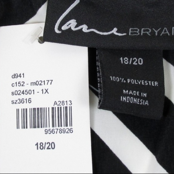 ➕❤ Lane Bryant - Black & White Midi Dress - Picture 3 of 3